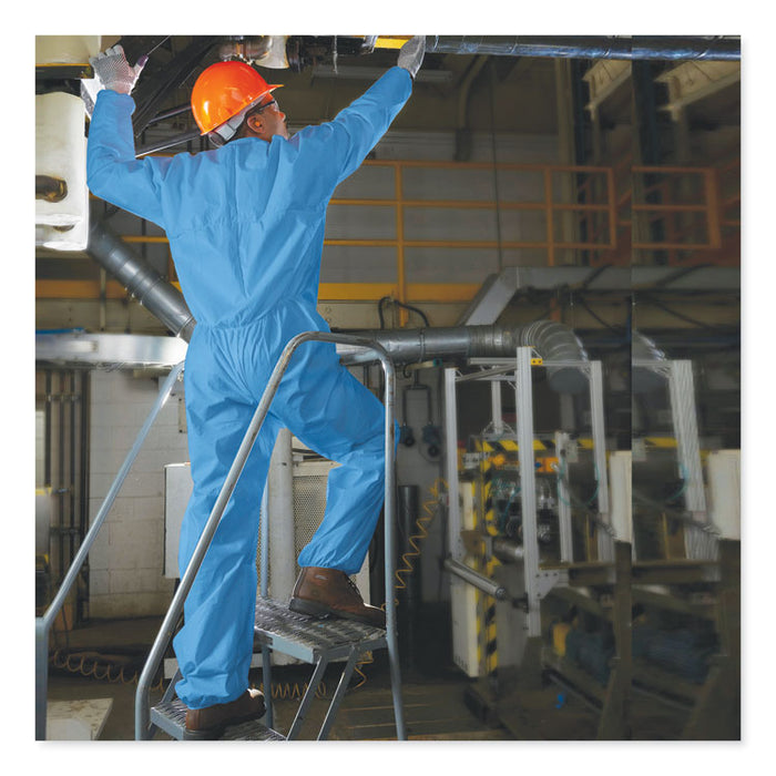 A20 Breathable Particle Protection Coveralls, Zip Front, Open Wrists and Ankles, Medium, Blue, 24/Carton