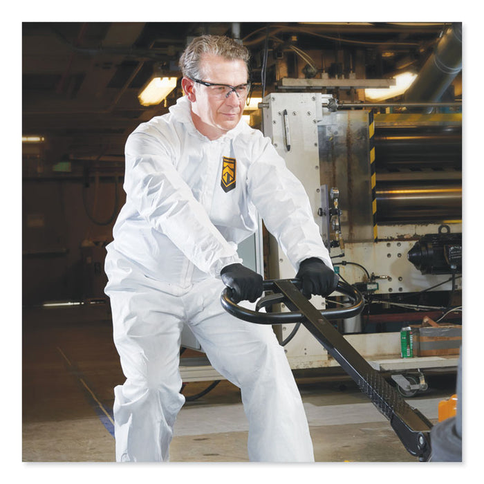 A40 Elastic-Cuff and Ankles Hooded Coveralls, 2X-Large, White, 25/Carton