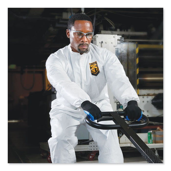 A30 Elastic-Back Coveralls, Open Wrist and Ankles, 1" Flap, White, 2X-Large, 25/Carton
