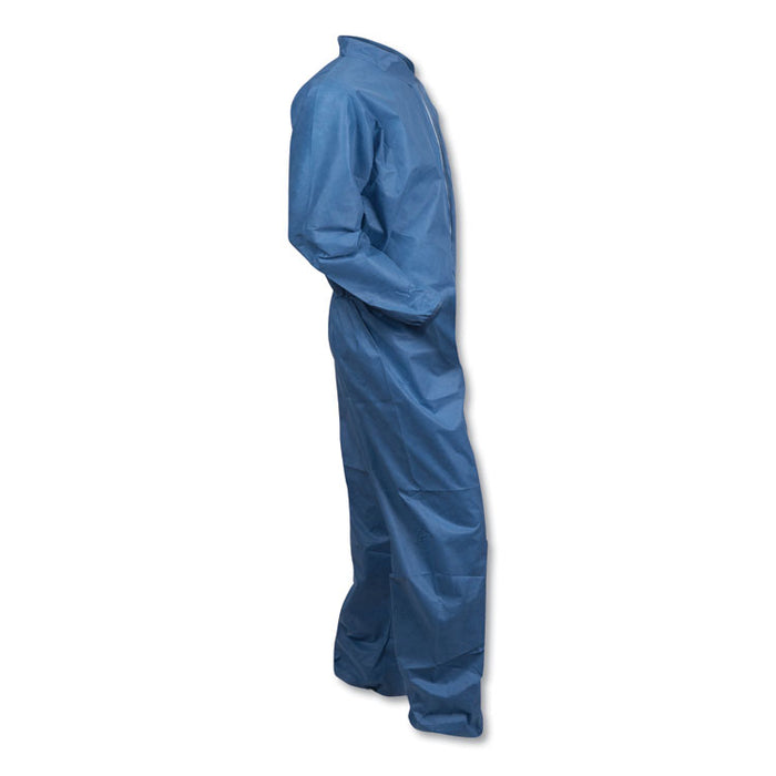 A20 Coveralls, MICROFORCE Barrier SMS Fabric, Zip Front, Elastic Wrists/Ankles, 2X-Large, Blue, 24/Carton