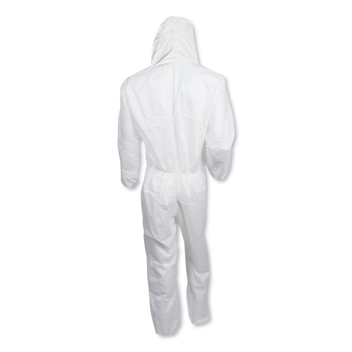 A20 Breathable Particle Protection Coveralls, Zip Closure, Hood, Elastic Back, Wrists and Ankles, 3X-Large, White