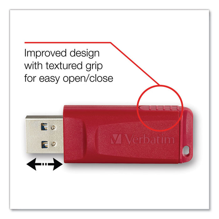 Store 'n' Go USB Flash Drive, 128 GB, Red