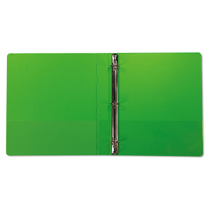 Earth's Choice Plant-Based Durable Fashion View Binder, 3 Rings, 1" Capacity, 11 x 8.5, Lime, 2/Pack