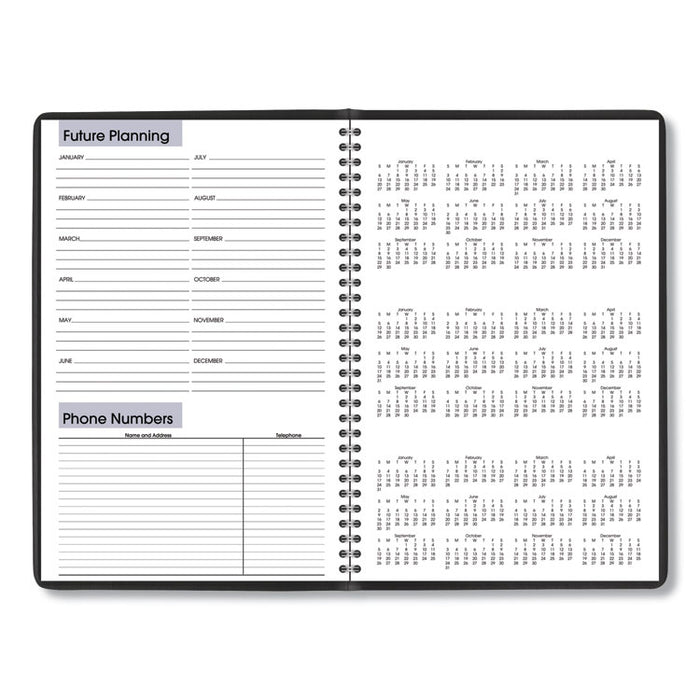 DayMinder Monthly Planner, Ruled Blocks, 12" x 8", Black Cover, 14-Month: Dec 2025 to Jan 2027