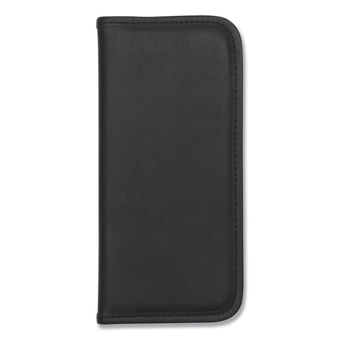 Professional Vinyl Business Card File, Holds 160 2 x 3.5 Cards, 4.75 x 10.25, Black