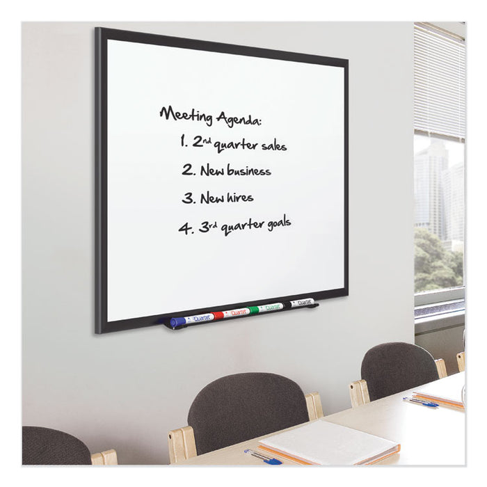 Classic Series Porcelain Magnetic Dry Erase Board, 36" x 24", White Surface, Black Aluminum Frame