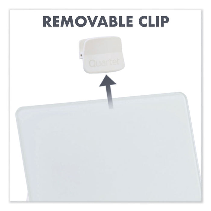 Glass Dry Erase Desktop Copy Holder, Holds Up to 20 Letter Size Sheets, Plastic, White