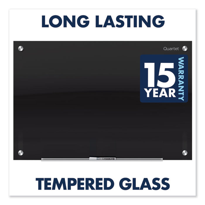 Infinity Magnetic Glass Marker Board, 36" x 24", Black Surface