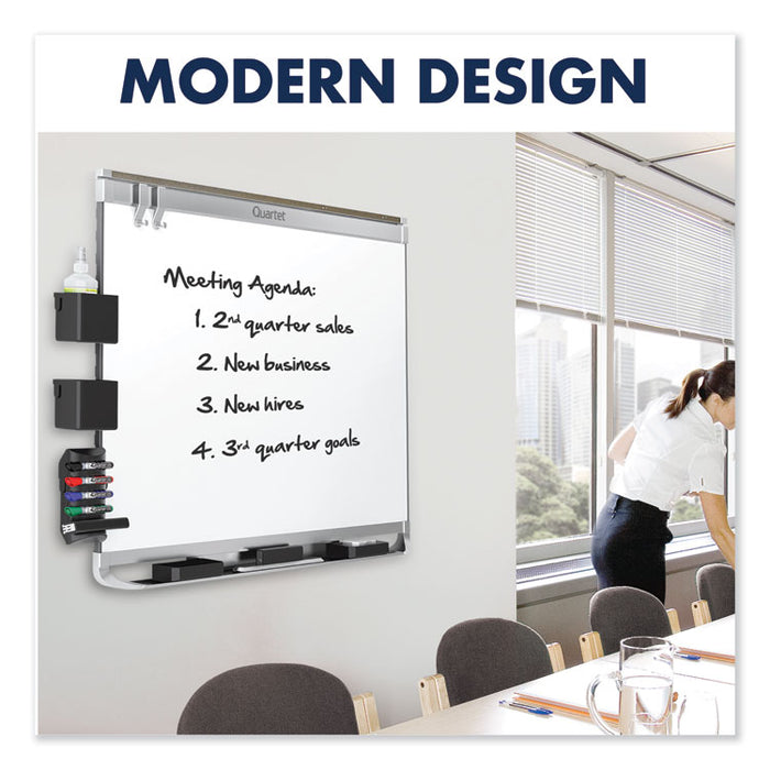 Prestige 2 DuraMax Magnetic Porcelain, 48" x 36", White Surface, Mahogany Finished Fiberboard/Plastic Frame
