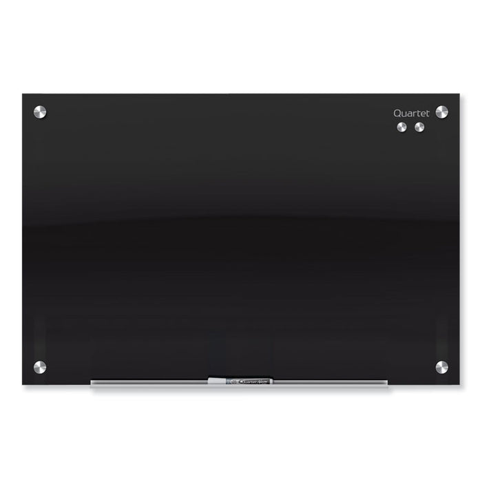 Infinity Magnetic Glass Marker Board, 96" x 48", Black Surface
