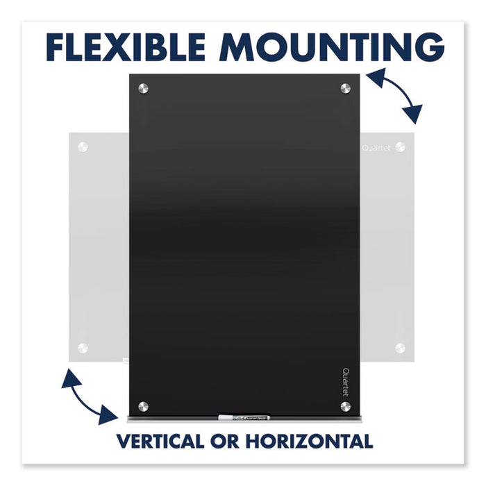Infinity Magnetic Glass Marker Board, 96" x 48", Black Surface