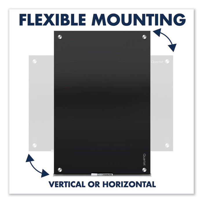 Infinity Magnetic Glass Marker Board, 36" x 24", Black Surface