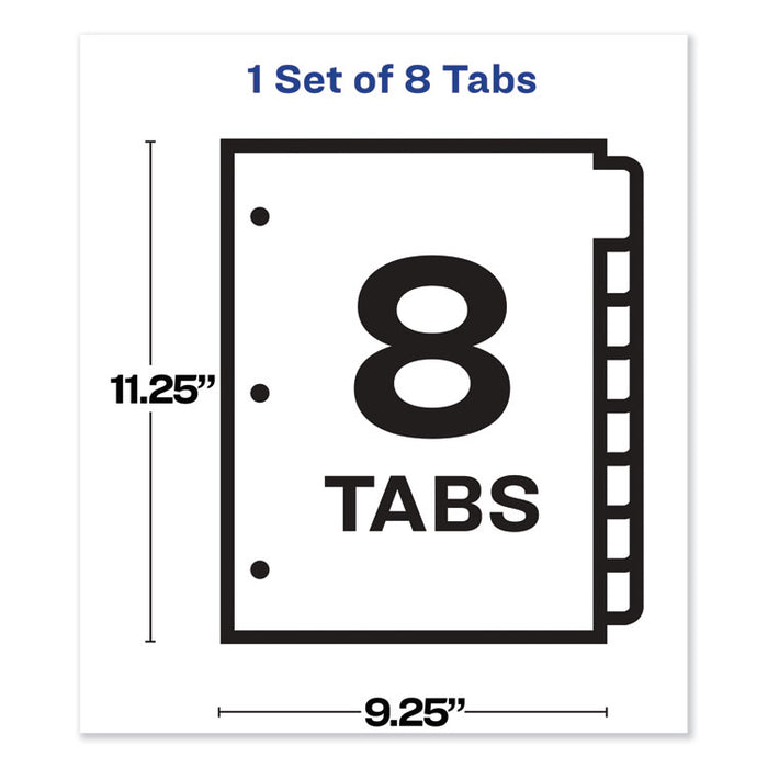 Print and Apply Index Maker Clear Label Sheet Protector Dividers with White Tabs, 8-Tab, 11 x 8.5, Clear, 1 Set