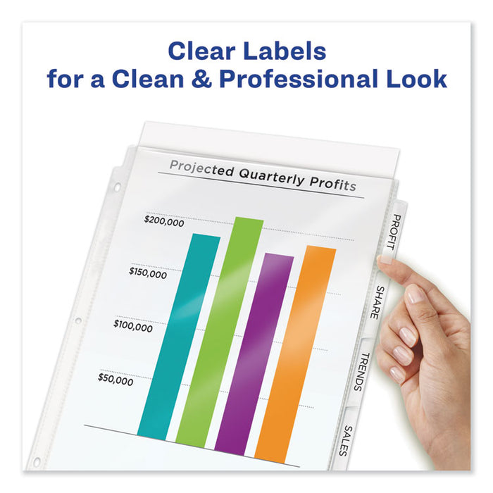 Print and Apply Index Maker Clear Label Sheet Protector Dividers with White Tabs, 8-Tab, 11 x 8.5, Clear, 1 Set