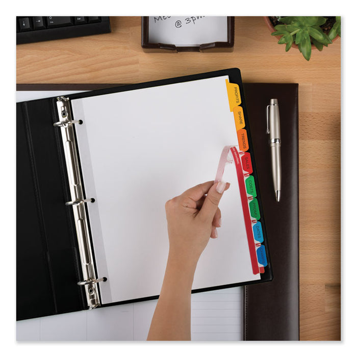 Print and Apply Index Maker Clear Label Dividers, 8-Tab, Color Tabs, 11 x 8.5, White, Traditional Color Tabs, 1 Set