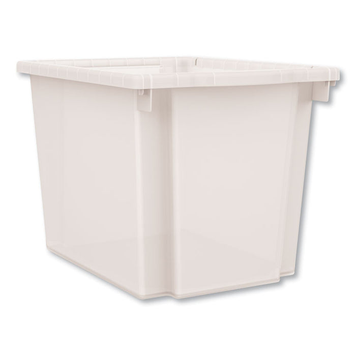 Flagship Storage Bins, 1 Section, 12.75" x 16" x 12", Translucent White