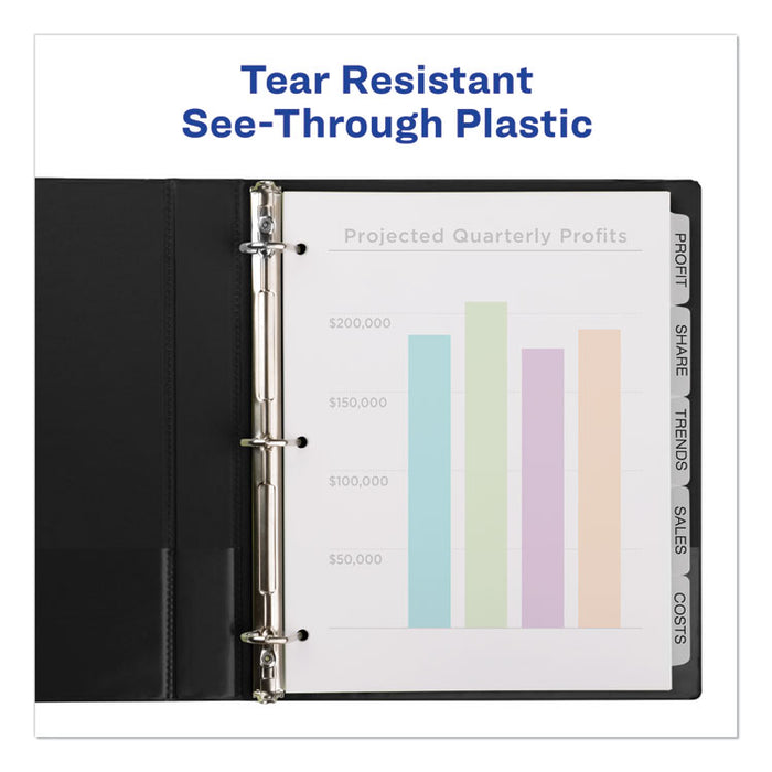 Print and Apply Index Maker Clear Label Plastic Dividers w/Printable Label Strip, 8-Tab, 11 x 8.5, Frosted Clear Tabs, 1 Set
