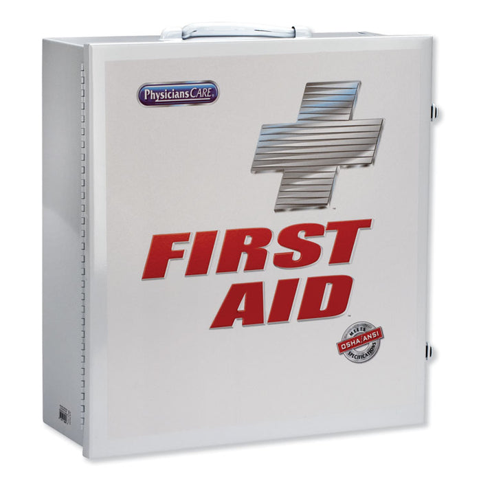 Industrial First Aid Kit for 100 People, 694 Pieces, Metal Case