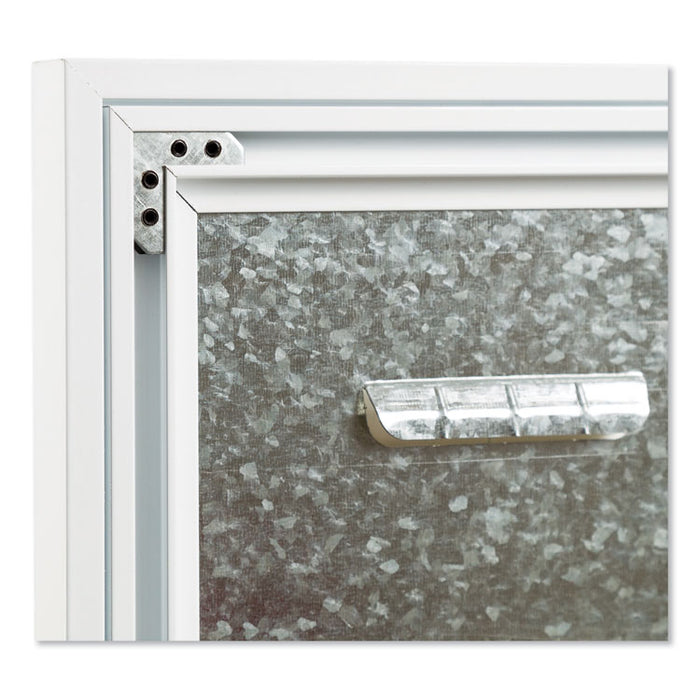 3N1 Magnetic Glass Dry Erase Combo Board, Monthly Planning, 48 x 36 (Actual Size: 47" x 35"), Gray/White Surface, White Frame