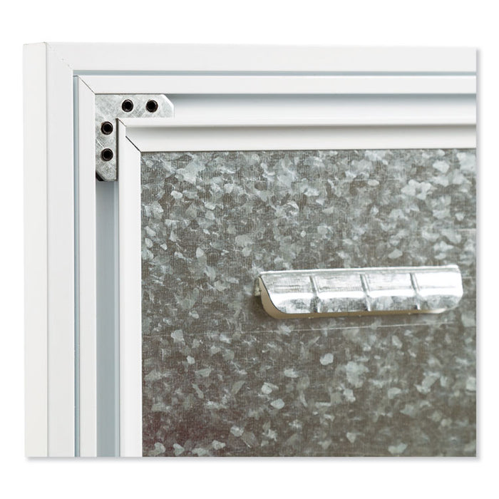 3N1 Magnetic Glass Dry Erase Combo Board, Monthly Planning, 36 x 24 (Actual Size: 35" x 23"), Gray/White Surface, White Frame