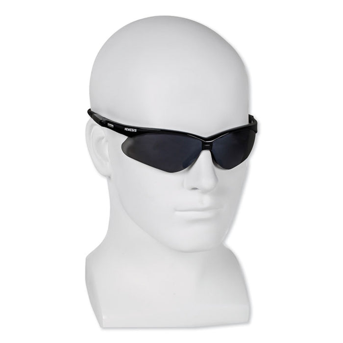 V30 Nemesis Safety Glasses, Black Half Frame, Mirrored Smoke Dual Lens