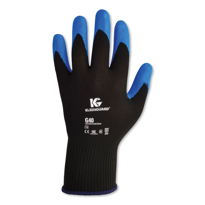 G40 Foam NITRILE Coated Gloves, EN388: 3121X, 8.66" Long, Small (Size 7), Blue/Black, 12 Pairs