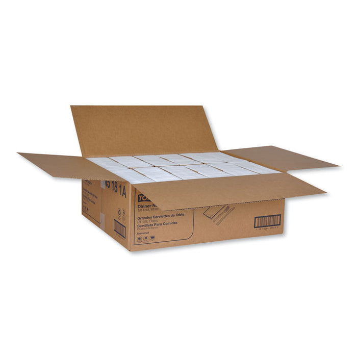 Universal Dinner Napkins, 1-Ply, 15 x 17, 1/8 Fold, White, 3000/Carton