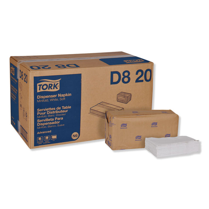Advanced Soft Minifold Dispenser Napkins, 1-Ply, 13 x 12, White, 6,000/Carton