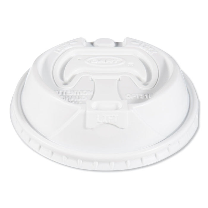 Optima Reclosable Lids for Hot Paper Cups, Fits 10 oz to 24 oz Hot Cups, Plastic, White, 1,000/Carton