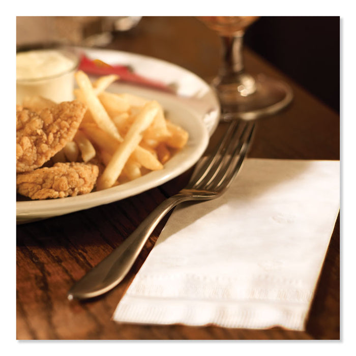 Advanced Dinner Napkins, 2-Ply, 15 x 16.25, 1/8 Fold, White, 375/Packs, 8 Packs/Carton