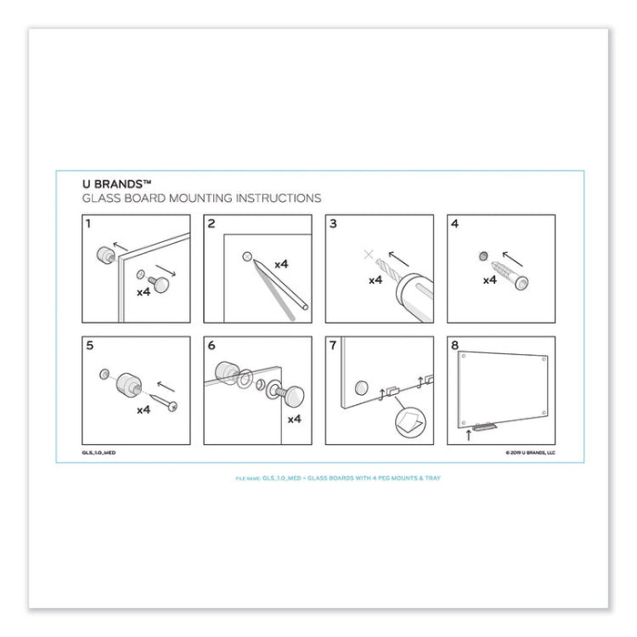 Magnetic Glass Dry Erase Board Value Pack, 48" x 36" (Actual Size: 47" x 35"), Frosted White Surface