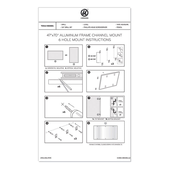 PINIT Magnetic Dry Erase Board, 72" x 48" (Actual Size: 70" x 47"), White Surface, Satin Aluminum Frame