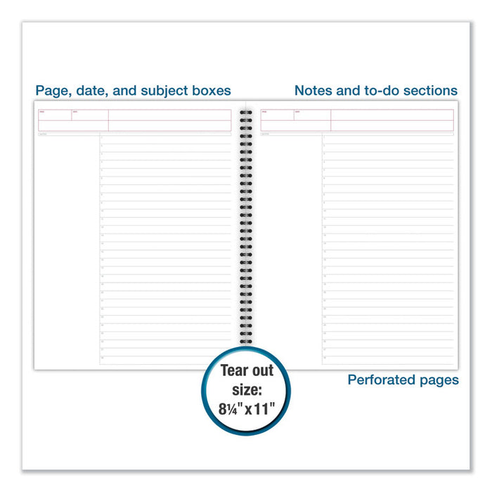 Wirebound Guided Business Notebook, Action Planner Project-Management Format, Dark Gray Linen Cover, (80) 11 x 8.5 Sheets