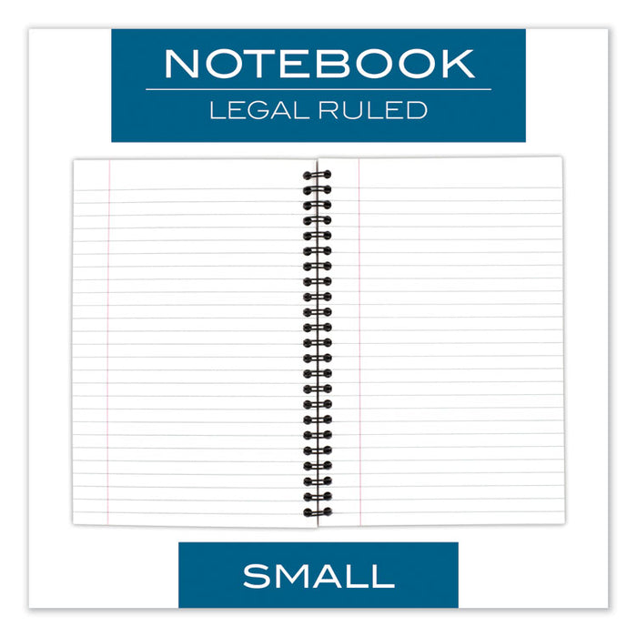 Wirebound Business Notebook, 1-Subject, Wide/Legal Rule, Black Linen Cover, (80) 8 x 5 Sheets