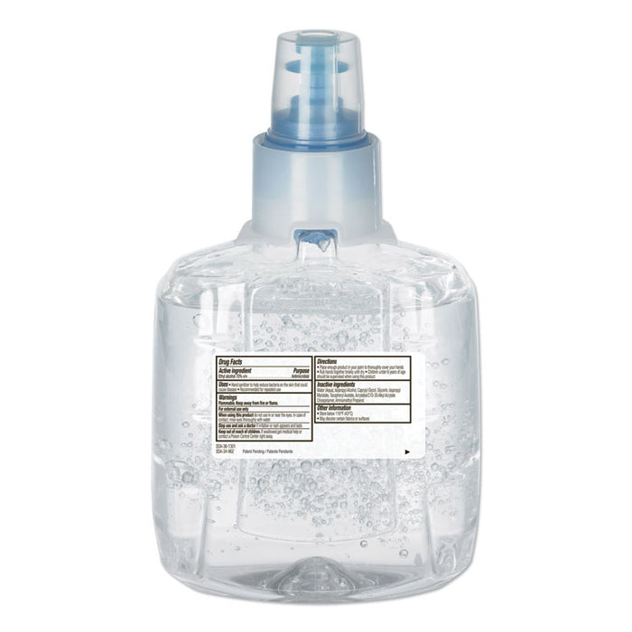Advanced Hand Sanitizer Green Certified Gel Refill, For LTX-12 Dispensers, 1,200 mL, Fragrance-Free, 2/Carton