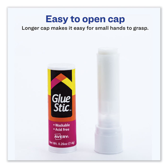 Permanent Glue Stic, 0.26 oz, Applies White, Dries Clear