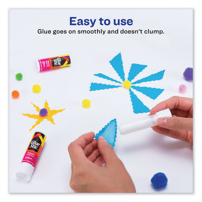 Permanent Glue Stic, 0.26 oz, Applies White, Dries Clear