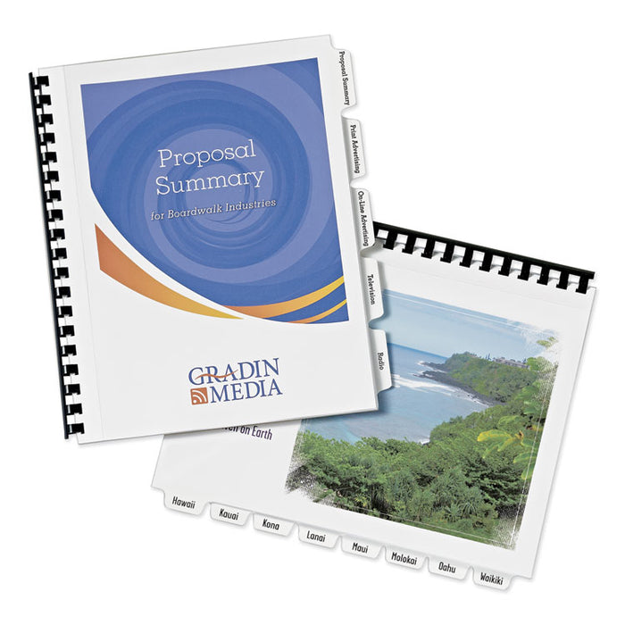 Customizable Print-On Dividers, Unpunched, 5-Tab, 11 x 8.5, White, 5 Sets