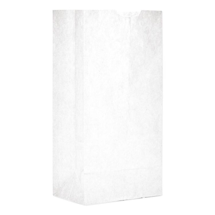 Grocery Paper Bags, 4# Size, 30# Basis Weight, 5" x 3.13" x 9.88", White, 500/Bundle