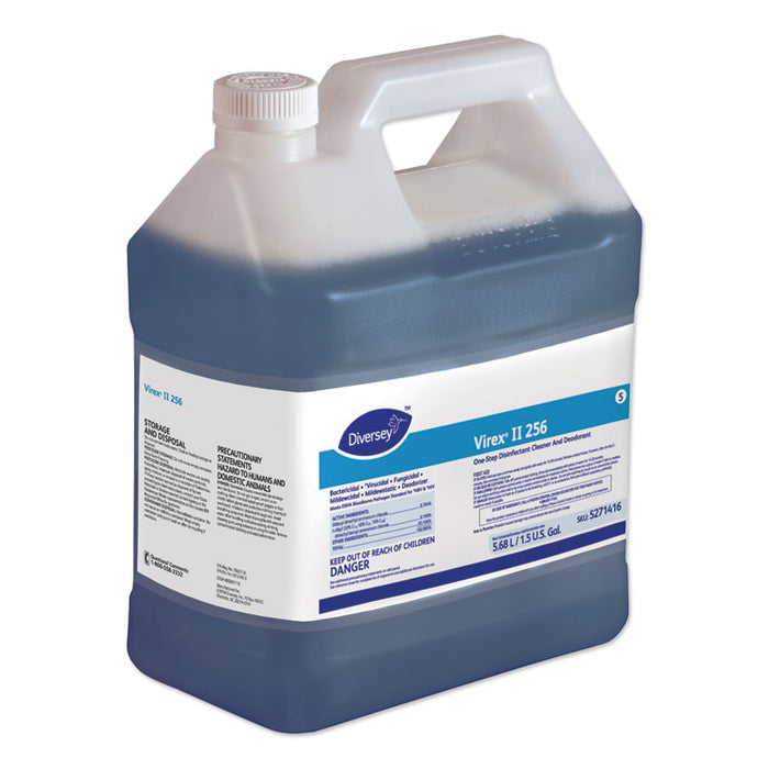 Virex II 256 One-Step Disinfectant Cleaner Deodorant, Mint Scent, 1.5 gal Bottle, 2/Carton
