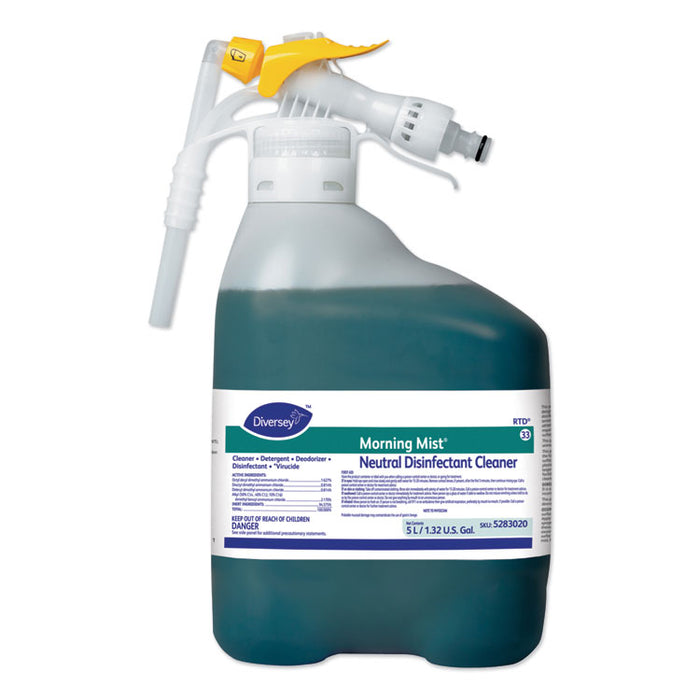 Morning Mist Neutral Disinfectant Cleaner, Fresh Scent, 1.32 gal Bottle RTD Spray Bottle
