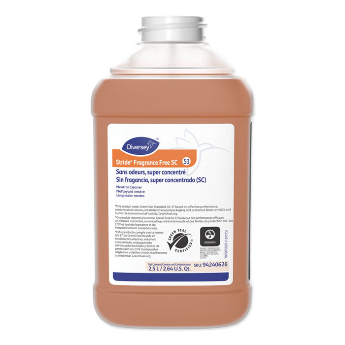 Stride Neutral Cleaner, Unscented, 2.5 L Bottle