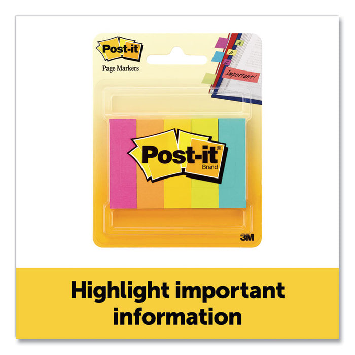 Page Flag Markers, Assorted Brights, 100 Flags/Pad, 5 Pads/Pack