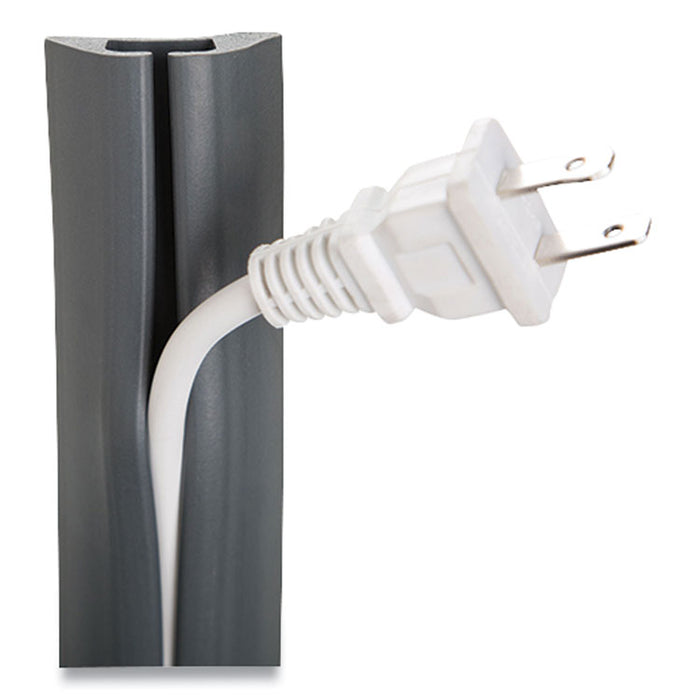 Compact Cord Protector and Concealer, 1.6" x 5 ft, Gray