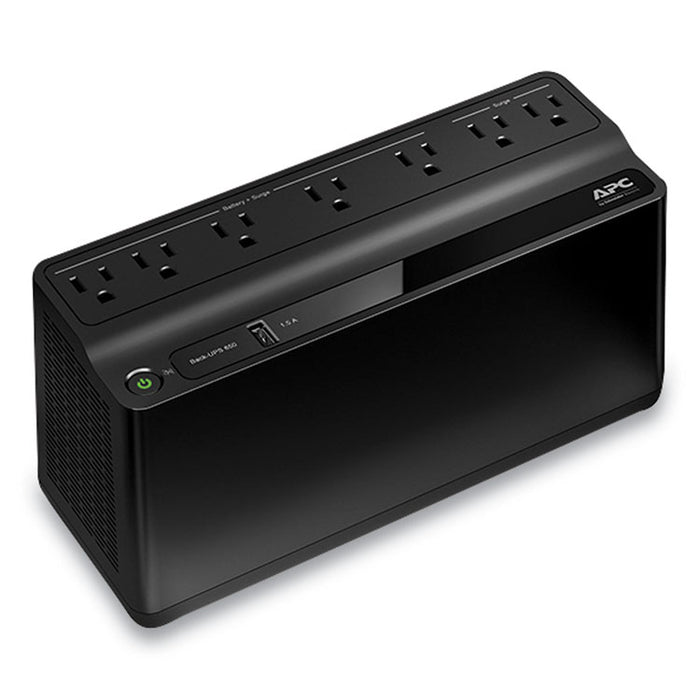 BN650M1 Back-UPS 650 VA Battery Backup System, 7 Outlets, 650 VA, 490 J
