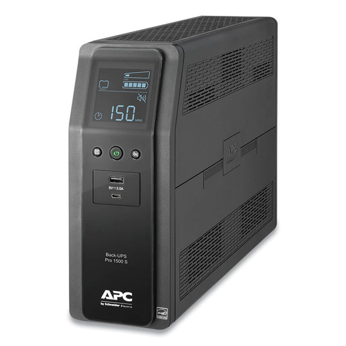 BR1500MS Back-UPS PRO BR Series SineWave Battery Backup System, 10 Outlets, 1,500 VA, 1,080 J