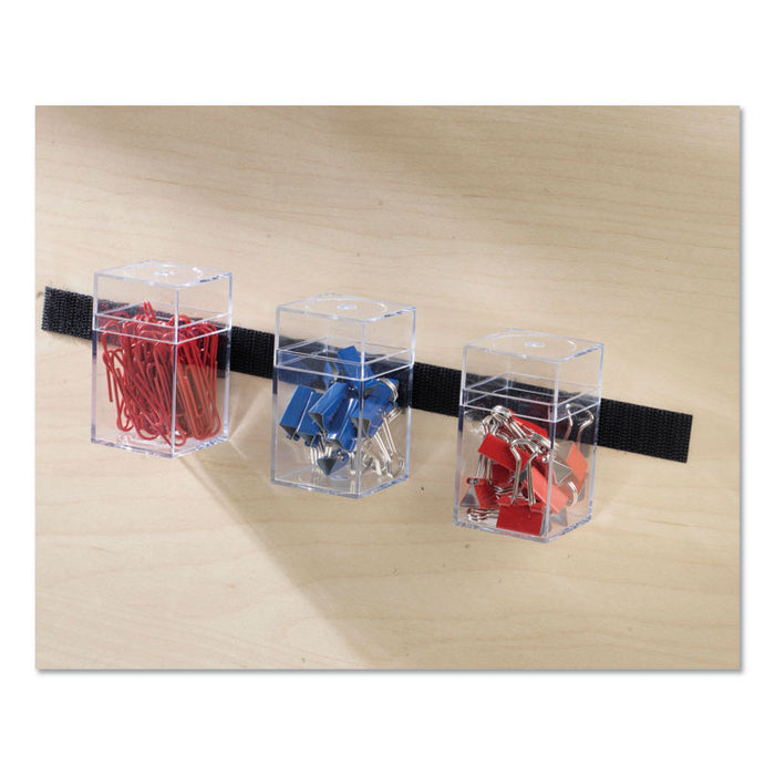 Sticky-Back Fasteners with Dispenser, Removable Adhesive, 0.75" x 5 ft, Black
