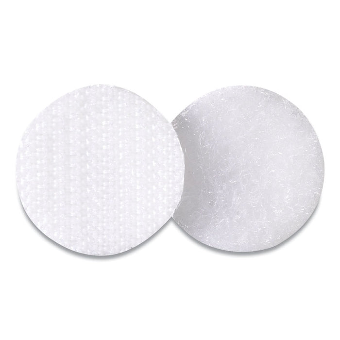 Sticky-Back Fasteners, Removable Adhesive, 0.75" dia, White, 200/Box
