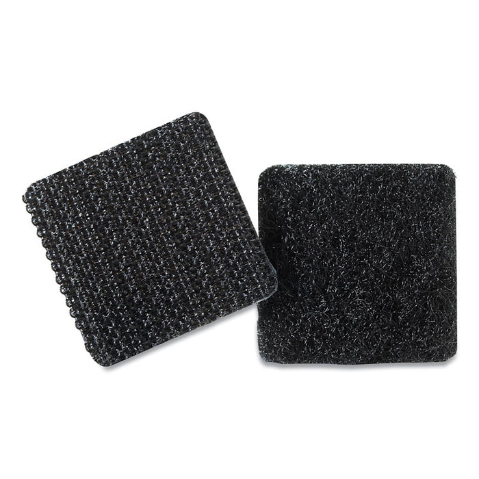 Sticky-Back Fasteners, Removable Adhesive, 0.88" x 0.88", Black, 12/Pack