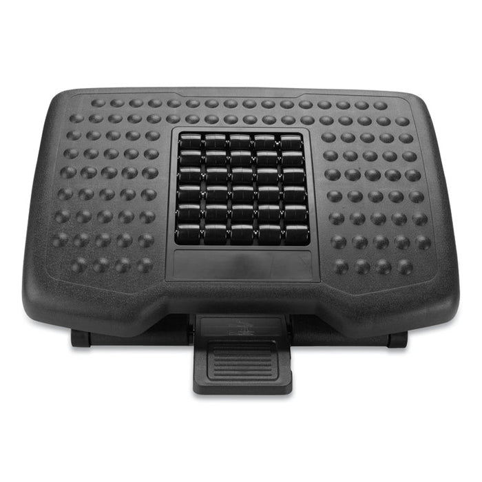 Adjustable Height Footrest with Rollers for Massage, 18w x 14d x 4.25h, Black